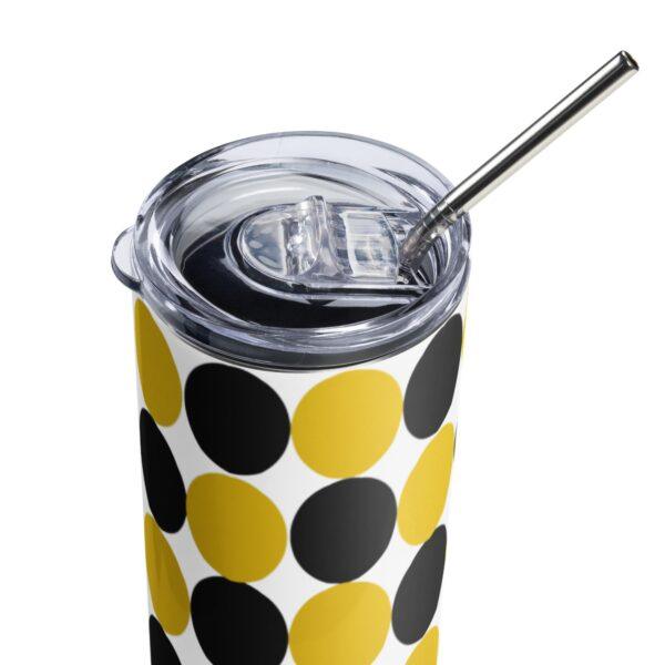 Yellow and Black Spotted Stainless Steel Drinks Tumbler 20oz - Image 4