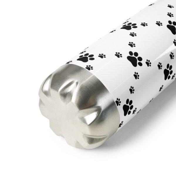 Black Paw Print Stainless Steel Water Bottle 17oz - Image 3