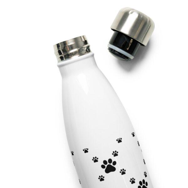 Black Paw Print Stainless Steel Water Bottle 17oz - Image 4