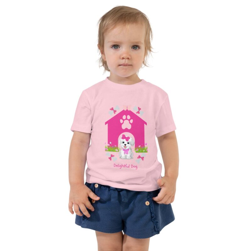 Delightful Dog Toddler T-Shirt - Pink 