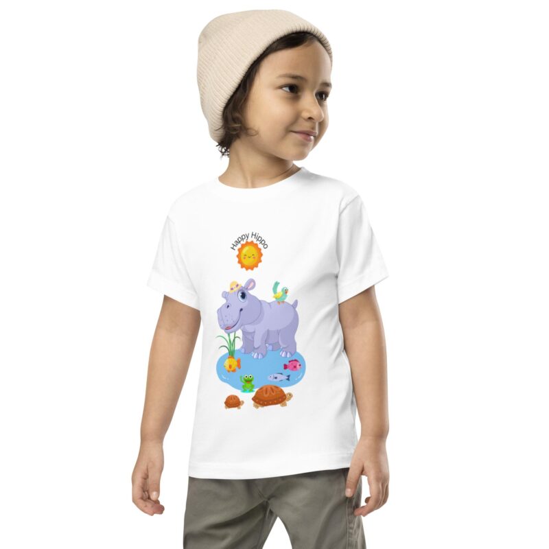 Happy Hippo Toddler T-Shirt - White