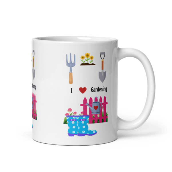 White Glossy I Love Gardening Ceramic Mug 11oz