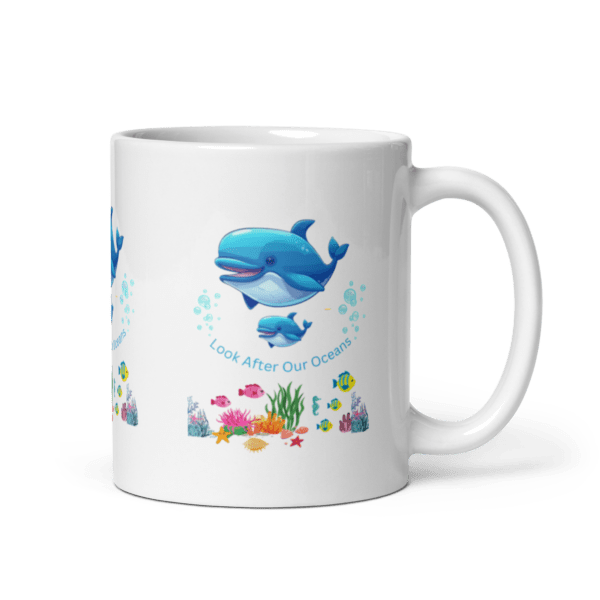 White Glossy Look After Our Oceans Ceramic Mug 11oz