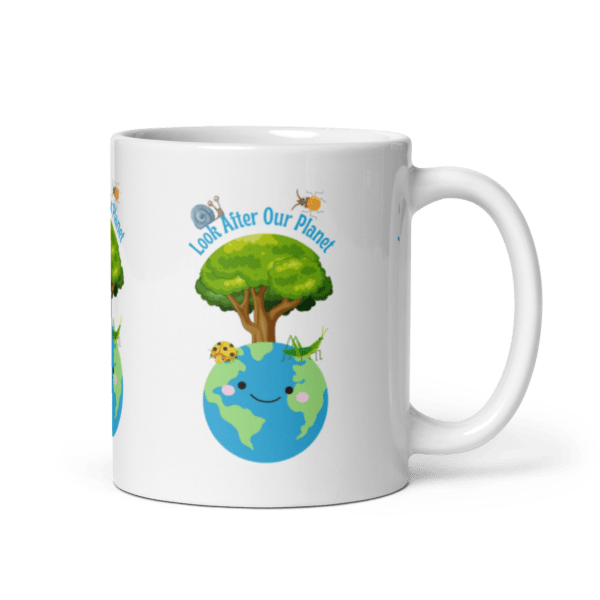 White Glossy Look After Our Planet Ceramic Mug 11oz