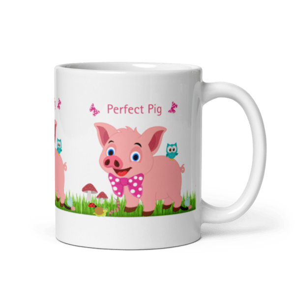 White Glossy Perfect Pig Ceramic Mug 11oz