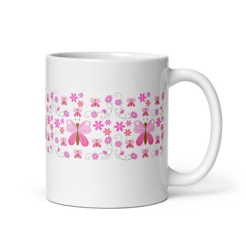 Pink Butterfly 11oz Ceramic Mug