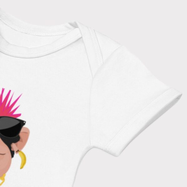 Organic Cotton Pink Haired Cool Dude Baby Bodysuit