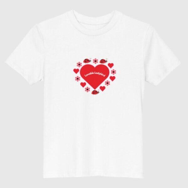 Organic Cotton Lovable Ladybird Red Heart Children's T-shirt