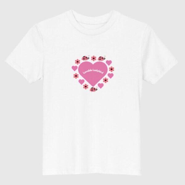 Organic Cotton Lovable Ladybird Pink Heart Children's T-shirt