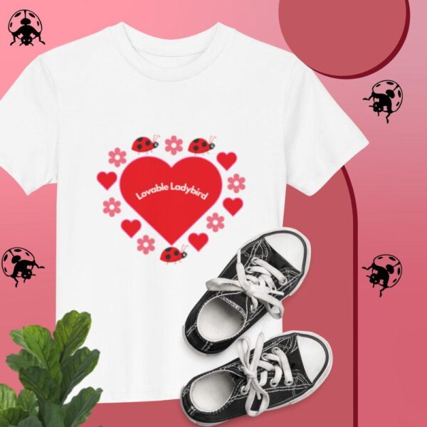 Organic Cotton Lovable Ladybird Red Heart Children's T-shirt