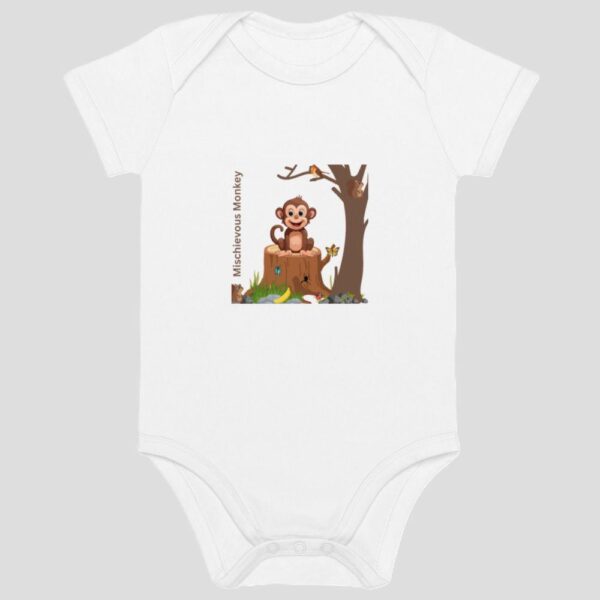 Organic Cotton Mischievous Monkey Baby Bodysuit