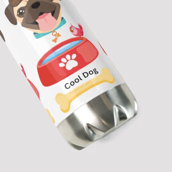 White 17oz Cool Dog Print Water Bottle 