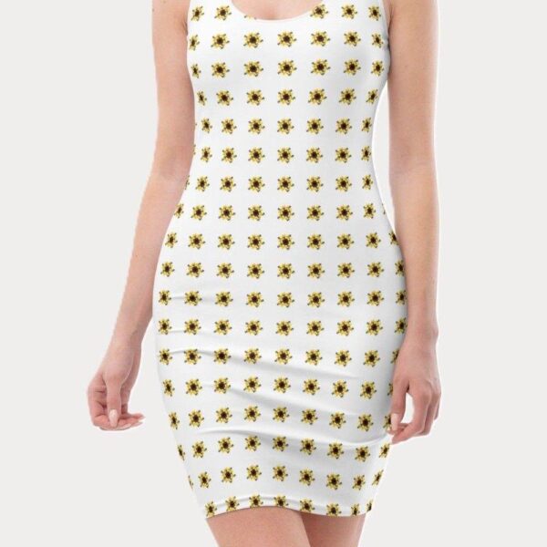 Women's Bee Sunflower Bodycon Dress