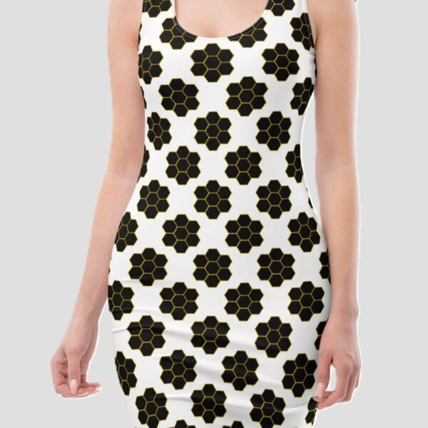 Women's Black Honeycomb Bodycon Dress