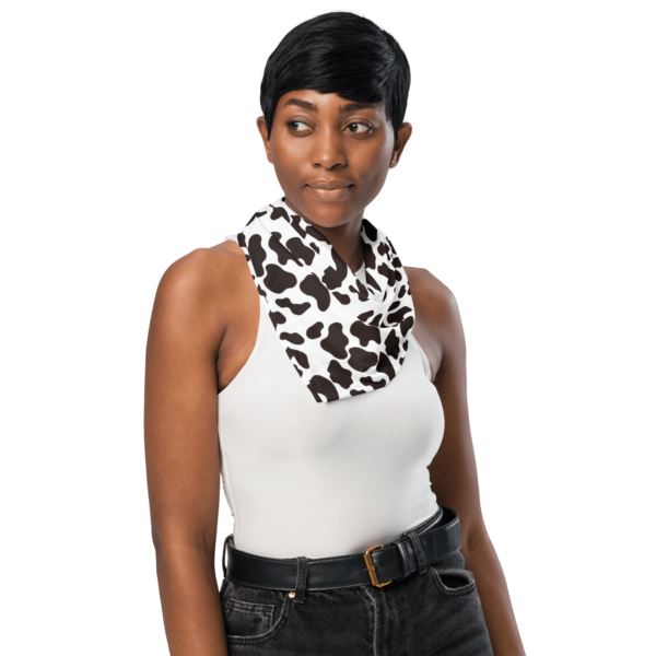 Square Polyester Bandana Single Sided Black Animal Print - Image 2