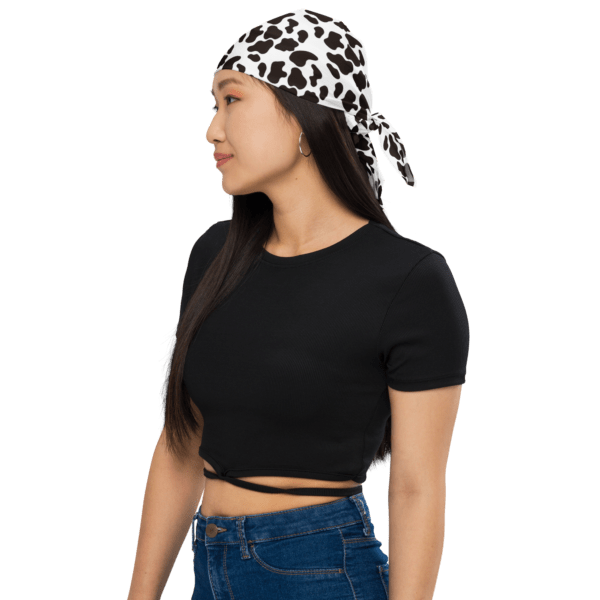 Square Polyester Bandana Single Sided Black Animal Print