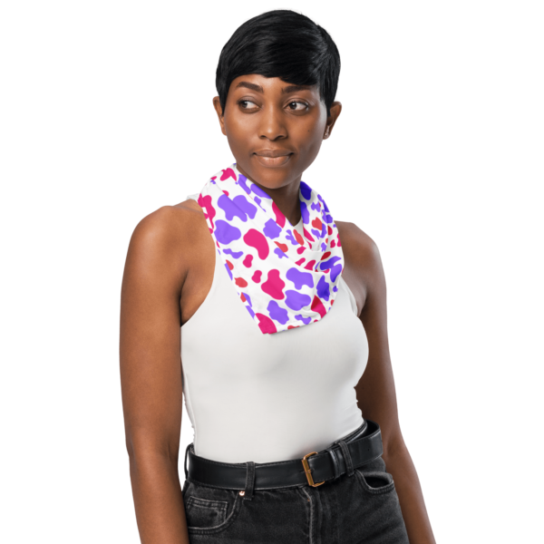 Square Polyester Single Sided Purple Pink Animal Print Bandana - Image 2