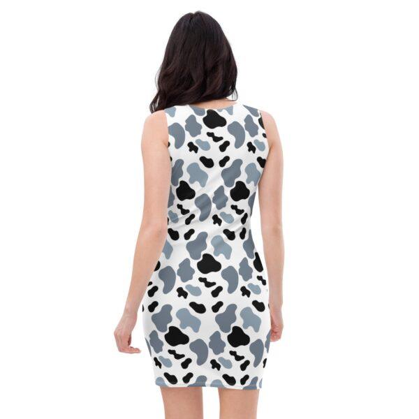 Women's Grey Black Animal Print Bodycon Dress - Image 3