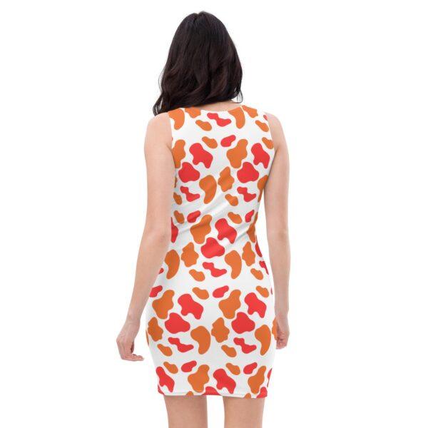 Women's Orange Animal Print Bodycon Dress - Image 3