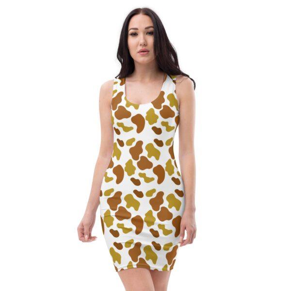 brown-animal-print-bodycon-dress