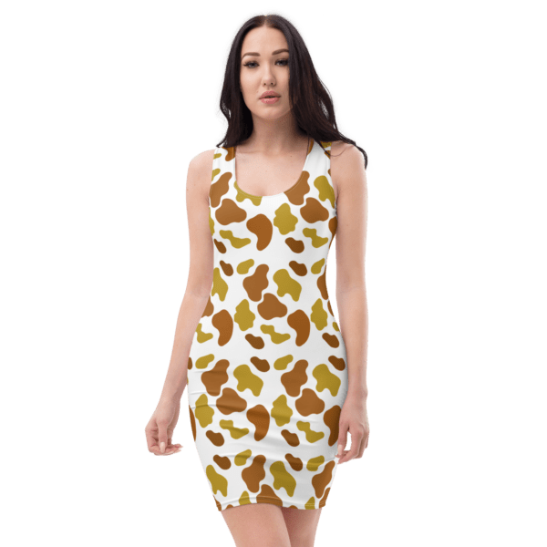 Women's Brown Animal Print Bodycon Dress