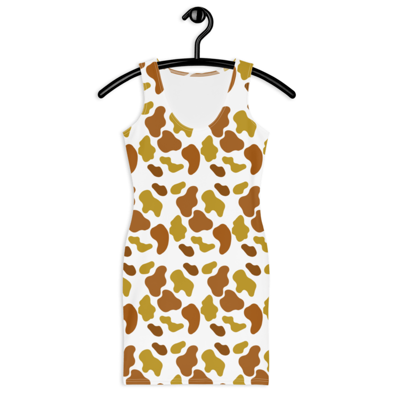 brown-animal-print-womens-bodycon-dress