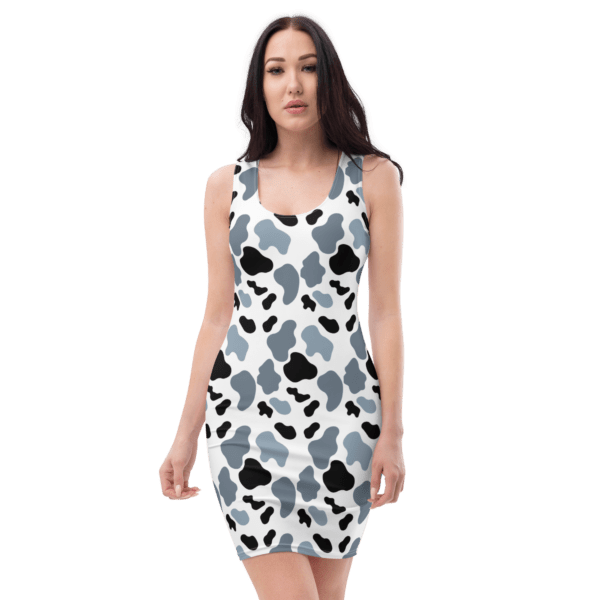 Women's Grey Black Animal Print Bodycon Dress