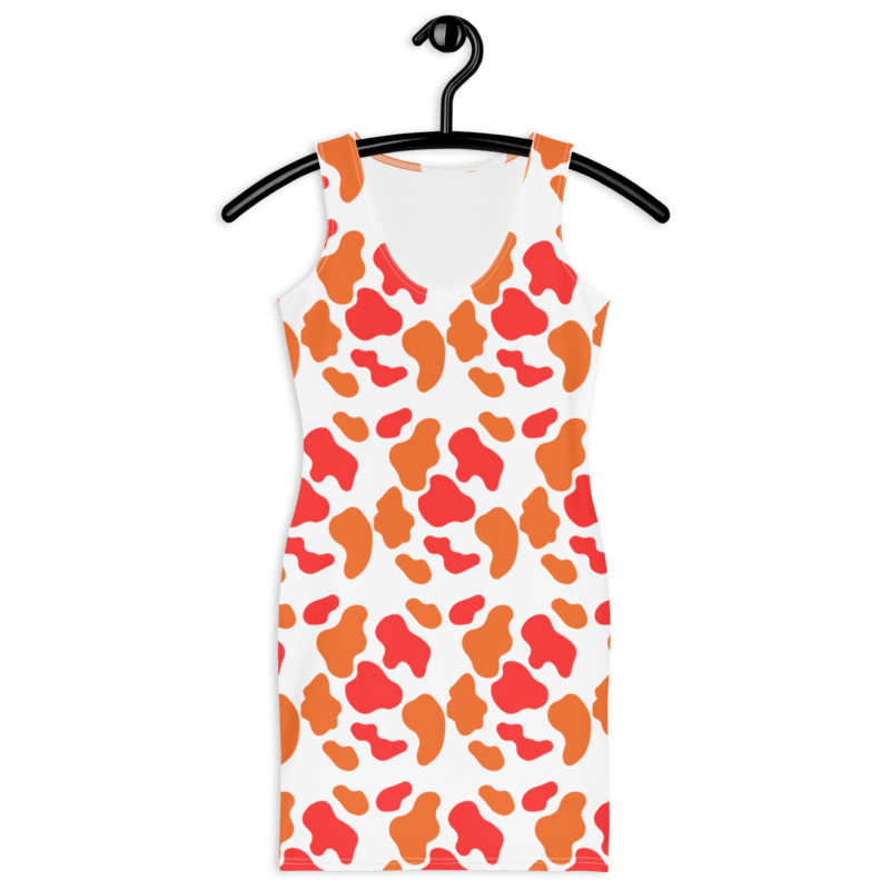 orange-animal-print-womens-bodycon-dress