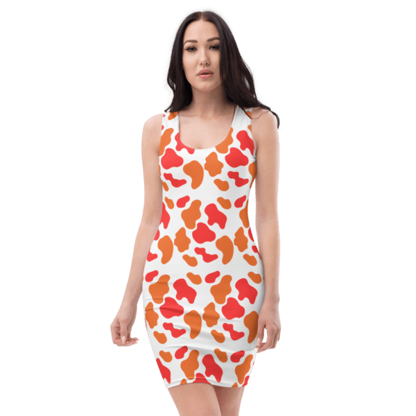 Women's Orange Animal Print Bodycon Dress