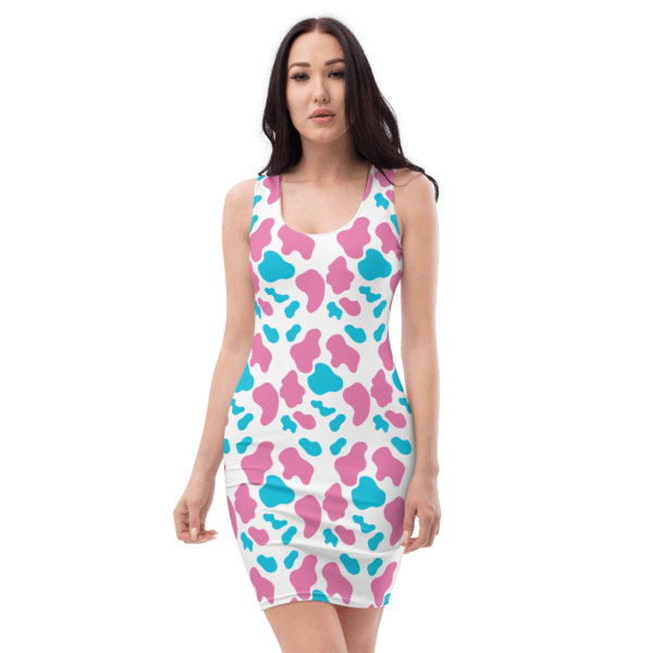 Women's Pink Blue Animal Print Bodycon Dress