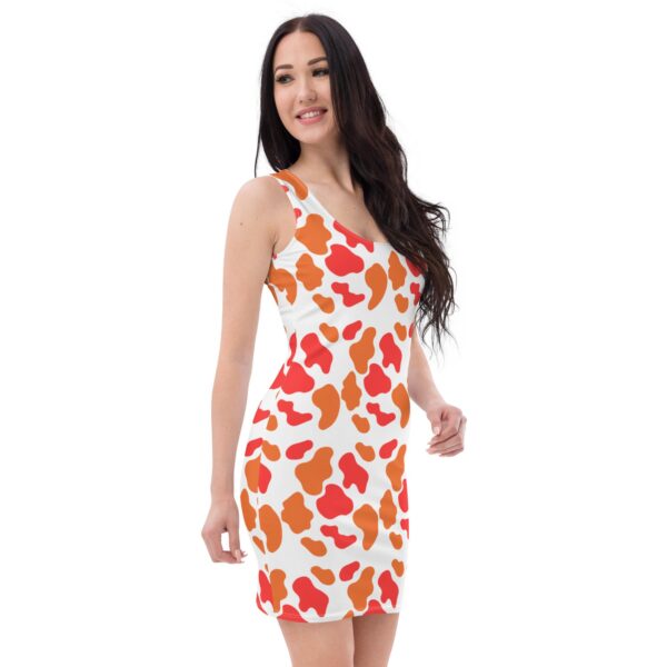 Women's Orange Animal Print Bodycon Dress - Image 2