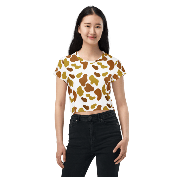 Women's Brown Animal Print Crop Top