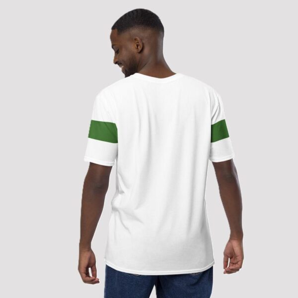 Men's Green Stripe Crew Neck T-shirt - Image 2