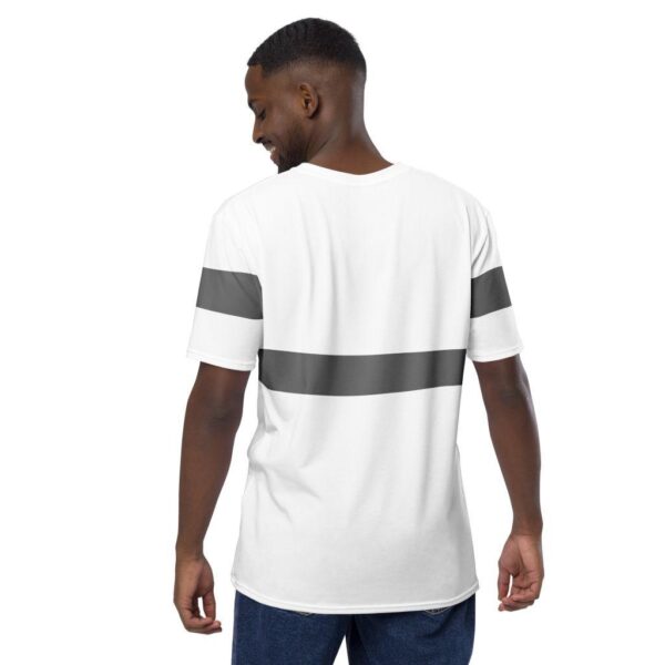 Men's  Grey Mid Stripe Crew Neck T-shirt - Image 2