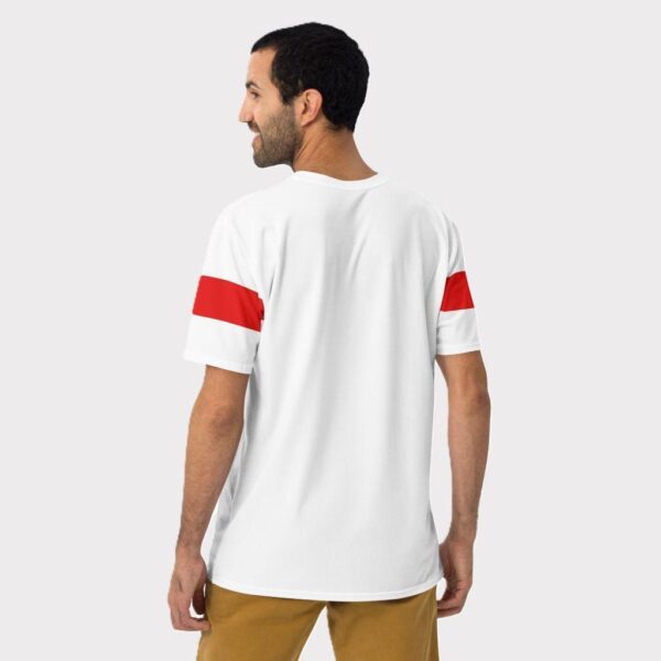 Men's Red Stripe Crew Neck T-shirt - Image 2