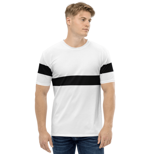 Men's Black Mid Stripe Crew Neck T-Shirt