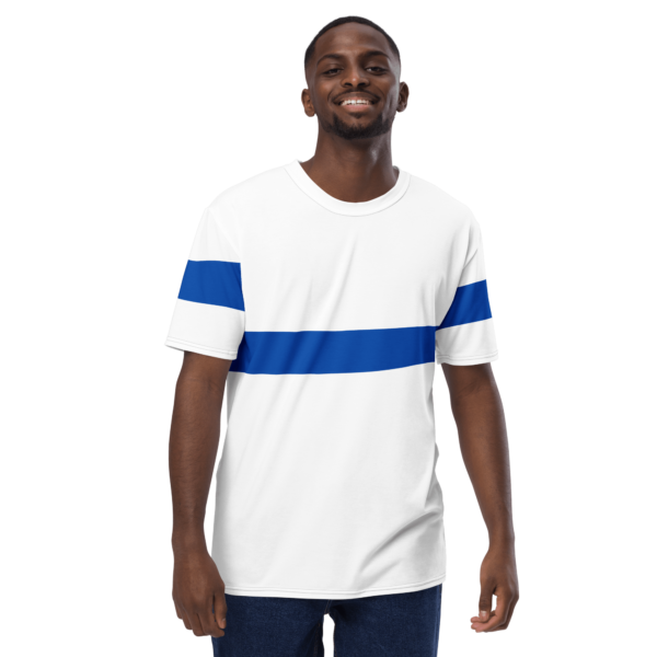 Men's Blue Mid Stripe Crew Neck T-Shirt