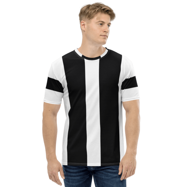 Men's Double Black Stripe Crew Neck T-Shirt