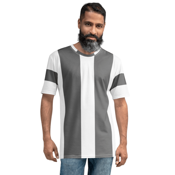 Men's Double Grey Stripe Crew Neck T-Shirt