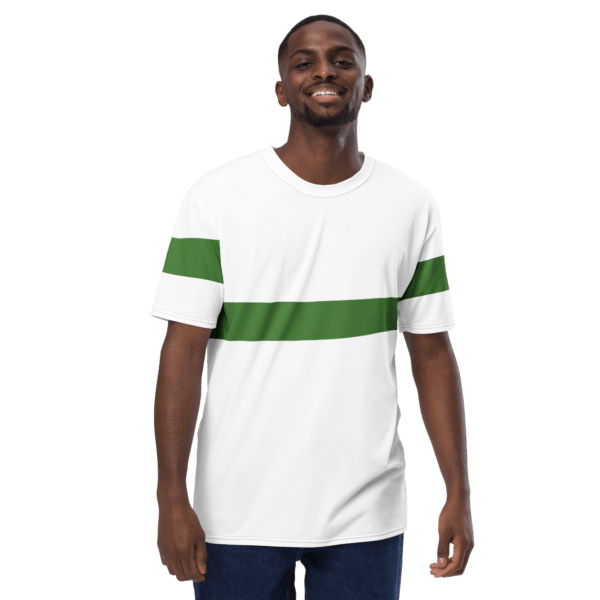 Men's Green Mid Stripe Crew Neck T-shirt