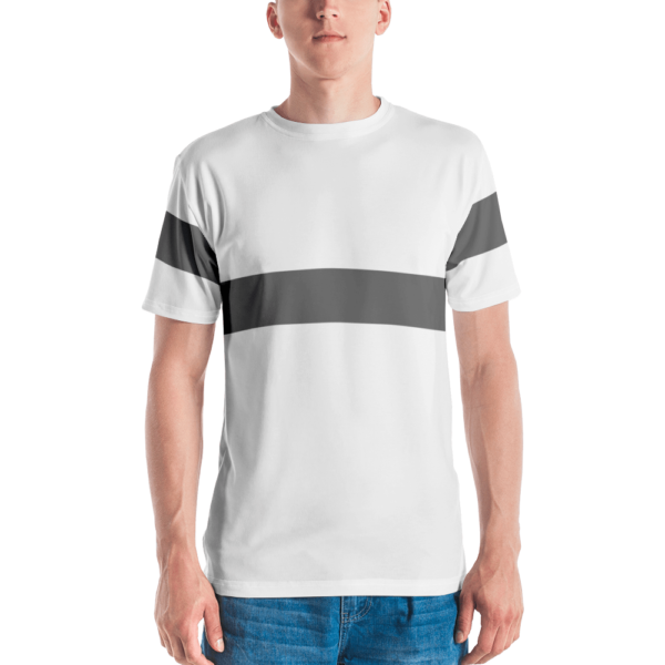 Men's Grey Mid Stripe Crew Neck T-shirt