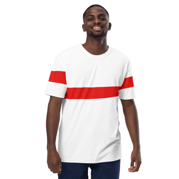 Men's Red Mid Stripe Crew Neck T-Shirt