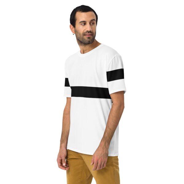 Men's Black Mid Stripe Crew Neck T-Shirt - Image 3