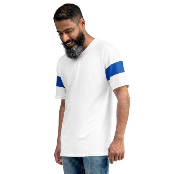 Men's Blue Stripe Crew Neck T-shirt - Image 3