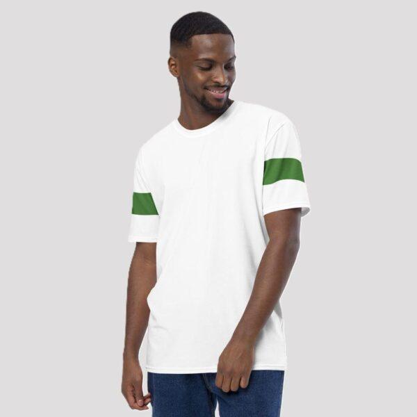 Men's Green Stripe Crew Neck T-shirt - Image 3