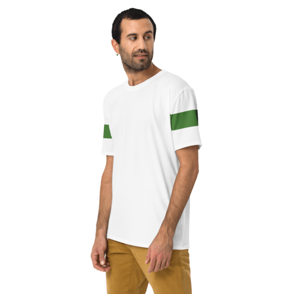 Men's Green Stripe Crew Neck T-shirt