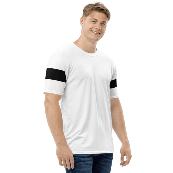 Men's Black Stripe Crew Neck T-shirt