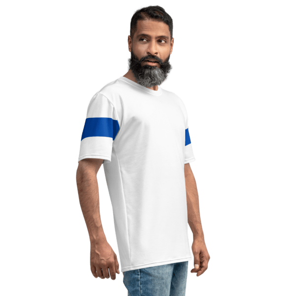 Men's Blue Stripe Crew Neck T-shirt