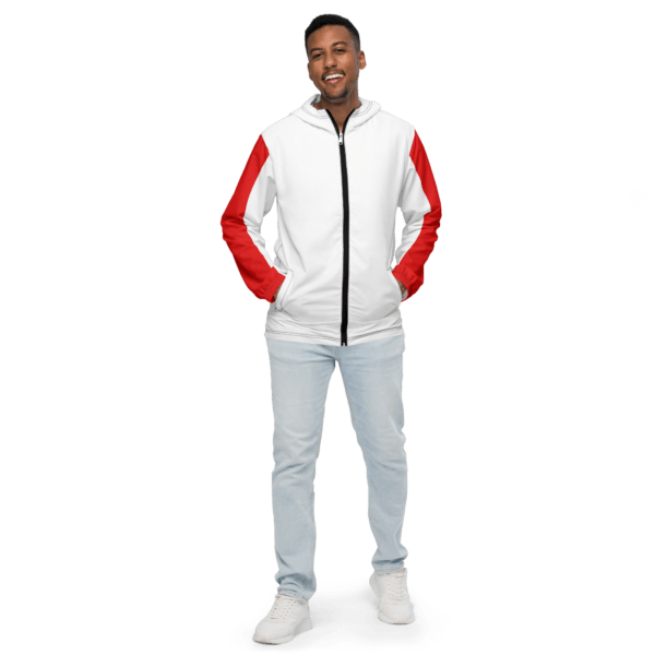 Men’s Windbreaker - Polyester Double Red Stripe Jacket