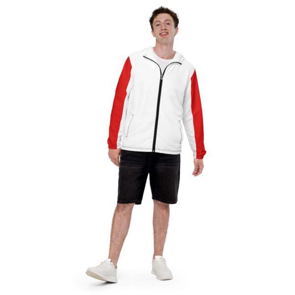 mens-windbreaker-jacket-double-red-stripe-white-hood-black-zip